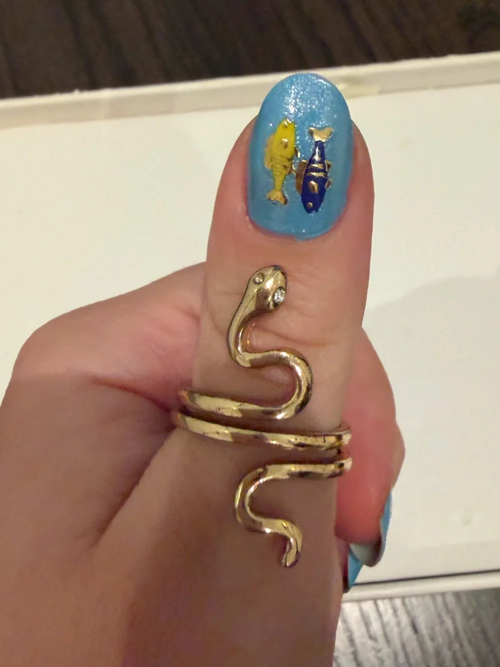 Gold Tone Snake Wrap Ring - Women Jewelry